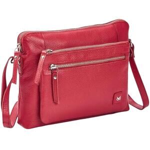 Wise Owl Red Nappa Pebbled Leather Crossbody Bag
NWT